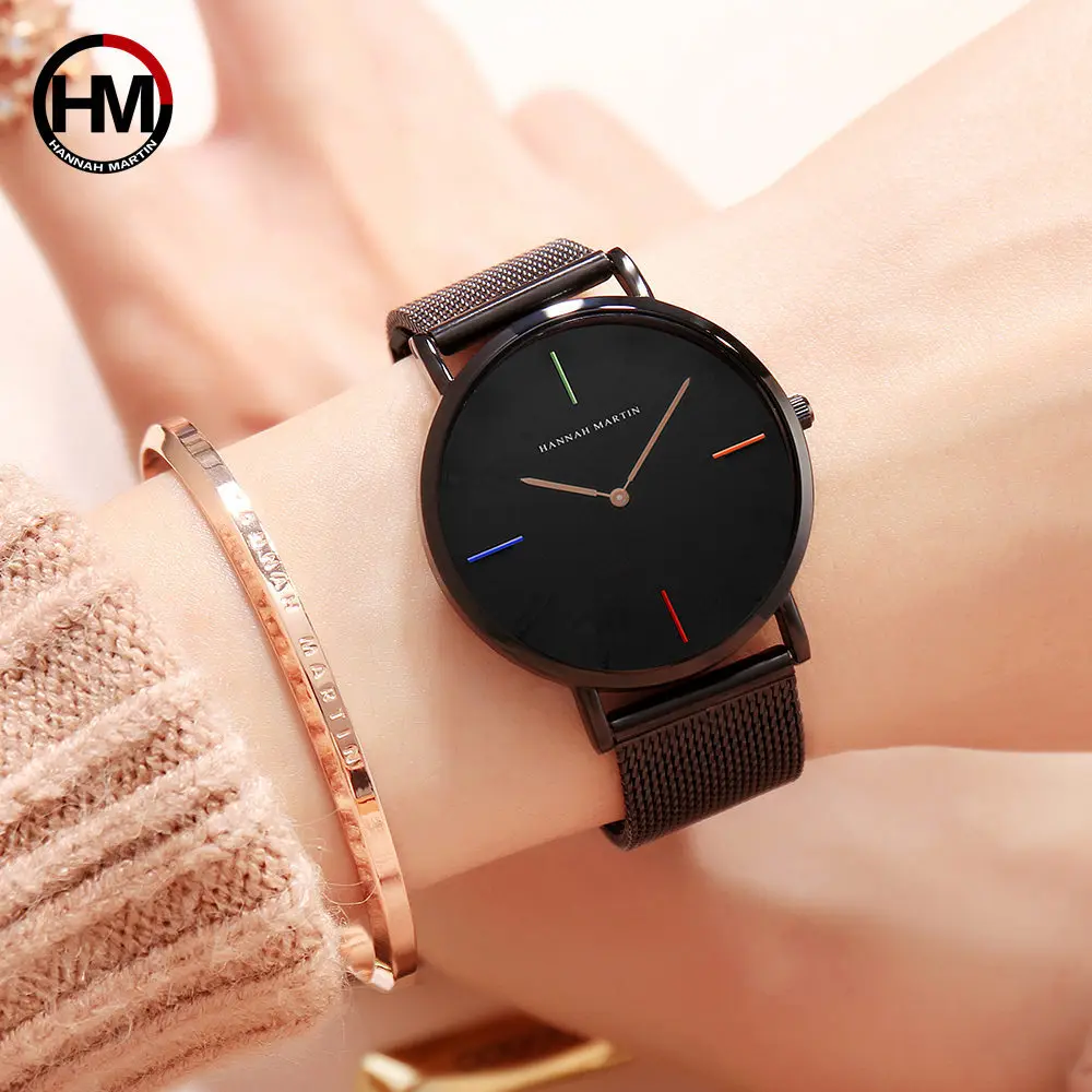 

Japan Movement Clean Steel Mesh Belt Furnace in Real Gold Electroplated Waterproof Watch Stainless Steel Students Women's Quartz