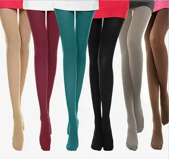 

Winter Warm Female Lady New Opaque Footed Tights Sexy Women's Girls Pantyhose Solid Stockings Colours