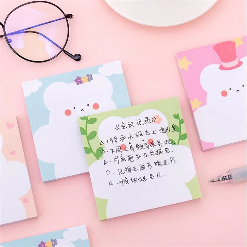 80 страниц, Kawaii блокнот для заметок, бумага для заметок, Канцелярские Стикеры, блокноты, офисные школьные принадлежности