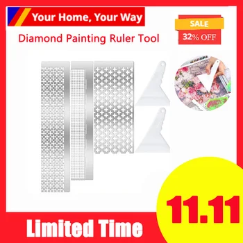 

3Pcs 5D Diamond Painting Ruler Tool and2Pcs Diamond Painting Fix Tools Diy Diamond Painting Ruler for Diamond Painting
