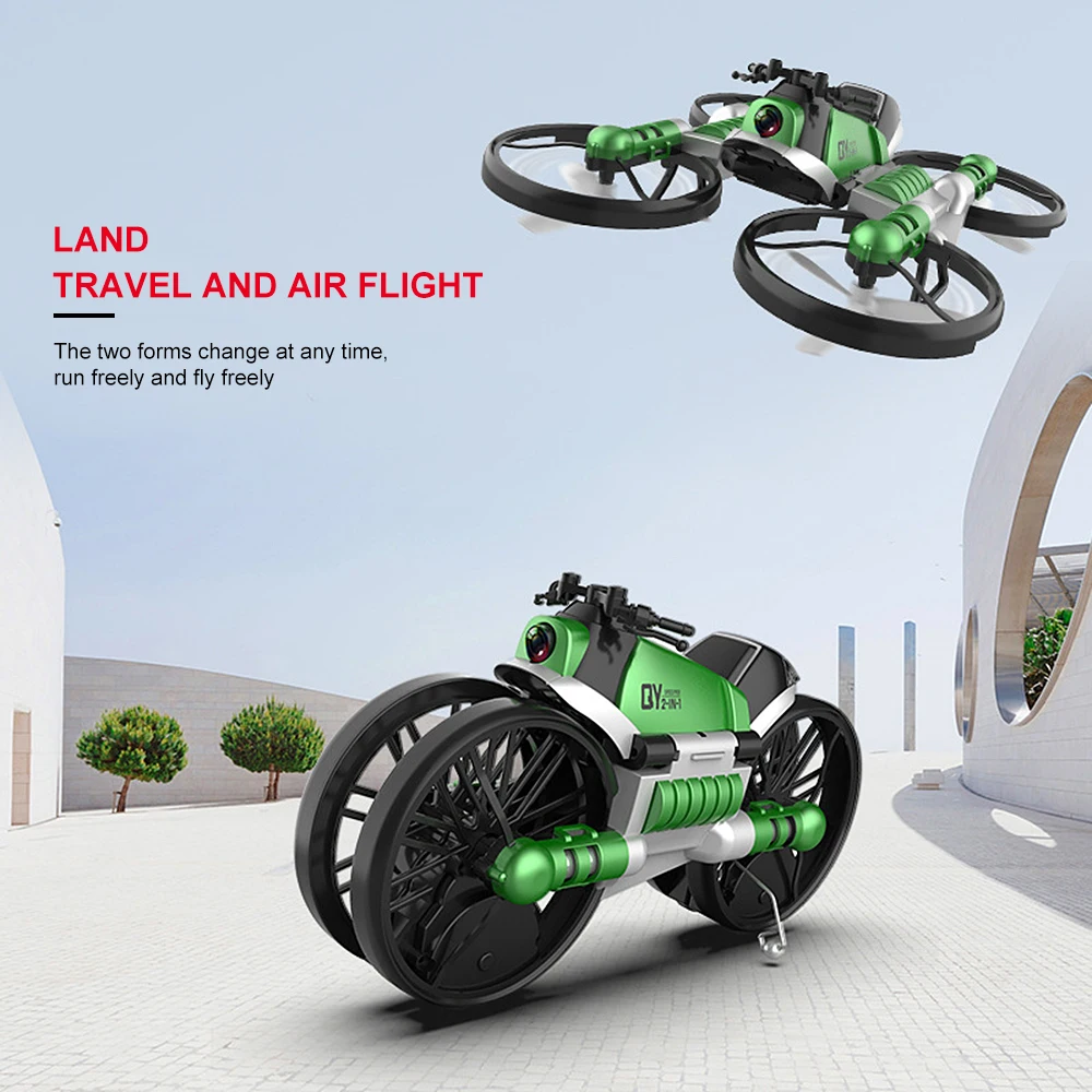 Радиоуправляемый Дрон с камерой 2,4G пульт дистанционного управления Вертолет деформация мотоцикл складной четырехосный самолет Квадрокоптер игрушка для детей