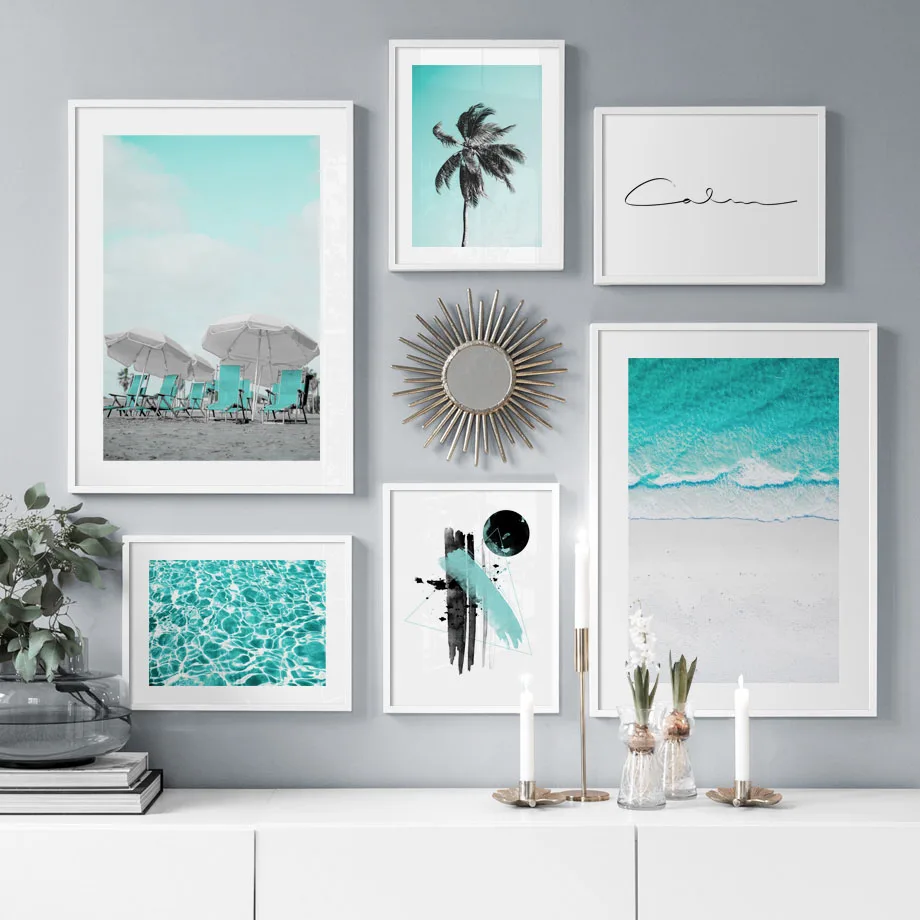 

Beach Ocean Coconut Tree Quotes Landscape Nordic Posters And Prints Wall Art Print Canvas Painting Wall Pictures For Living Room