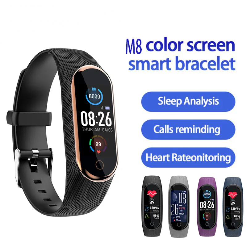 2021 M8 Smart Watch Men Women Heart Rate Monitor Blood Pressure Fitness Tracker Smartwatch Sports Bracelet Clock For Xiaomi IOS