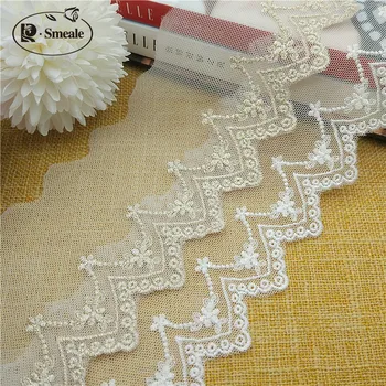 

Gold Thread Rayon Mesh Embroidery Lace Trim Wavy Edge DIY Handmade Accessories Children's Clothing Lace RS217