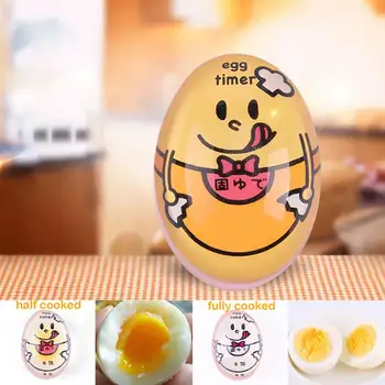

1pcs Egg Perfect Color Changing Timer Yummy Soft Hard Boiled Eggs Cooking Kitchen Eco-Friendly Resin Egg Timer Cute Timer Tools