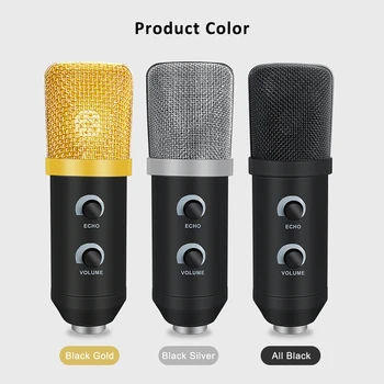 Mk-f100tl-Kit de micrófono de condensador Usb, micrófono de grabación con soporte, estudio, PC, para Podcast, Karaoke, portátil, Skype 2