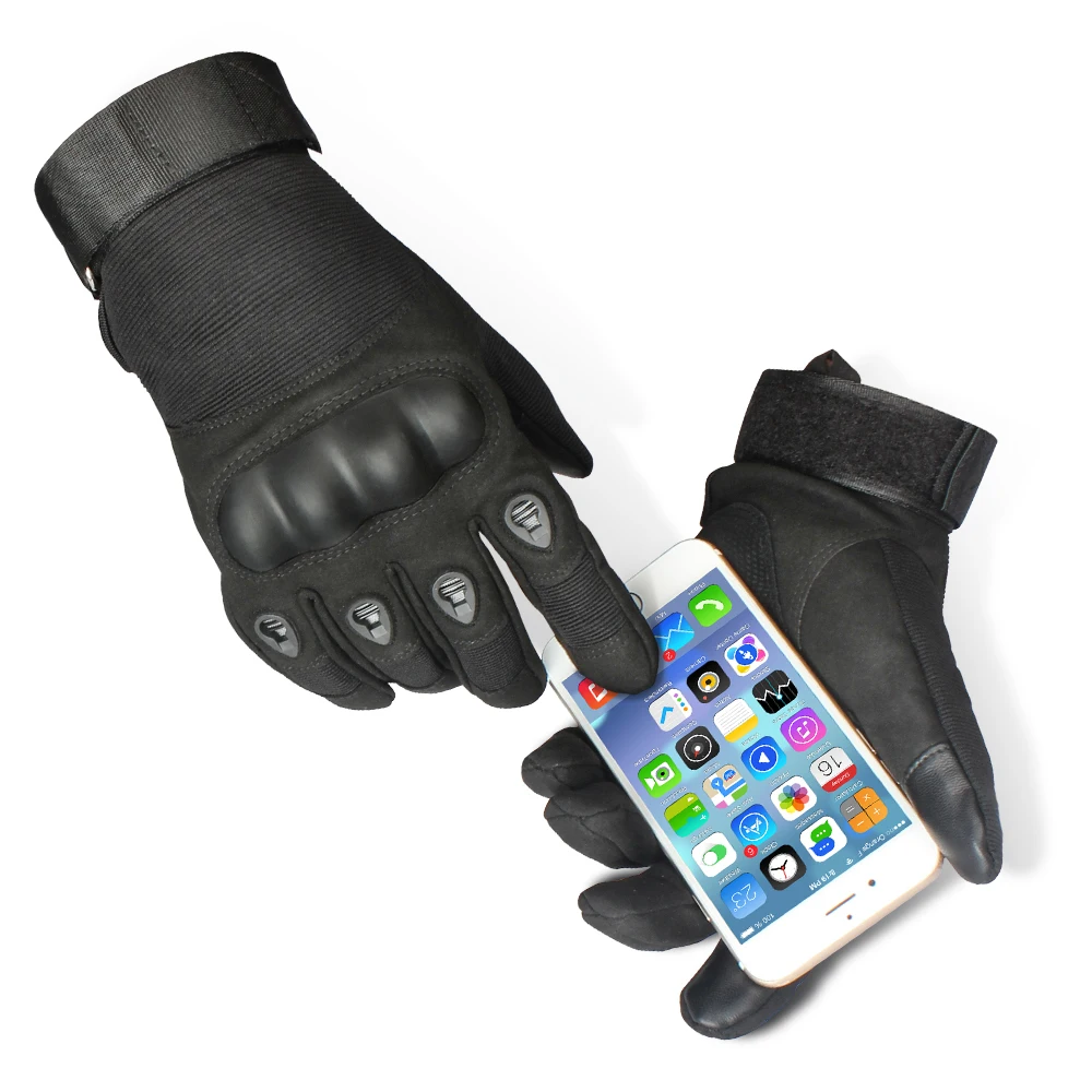 Полный палец зимние мотоциклетные перчатки мужские сенсорный экран черный мотокросса гонки снегоход ATV Езда Байкер тренировки спортивные