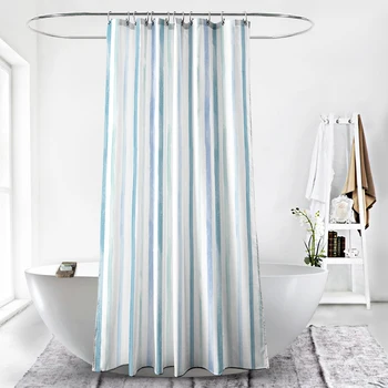

Stripe Waterproof Bath Curtains Modern Simple Style Polyester Decorative Shower Curtain Quick Drying Screen for Bathroom Home
