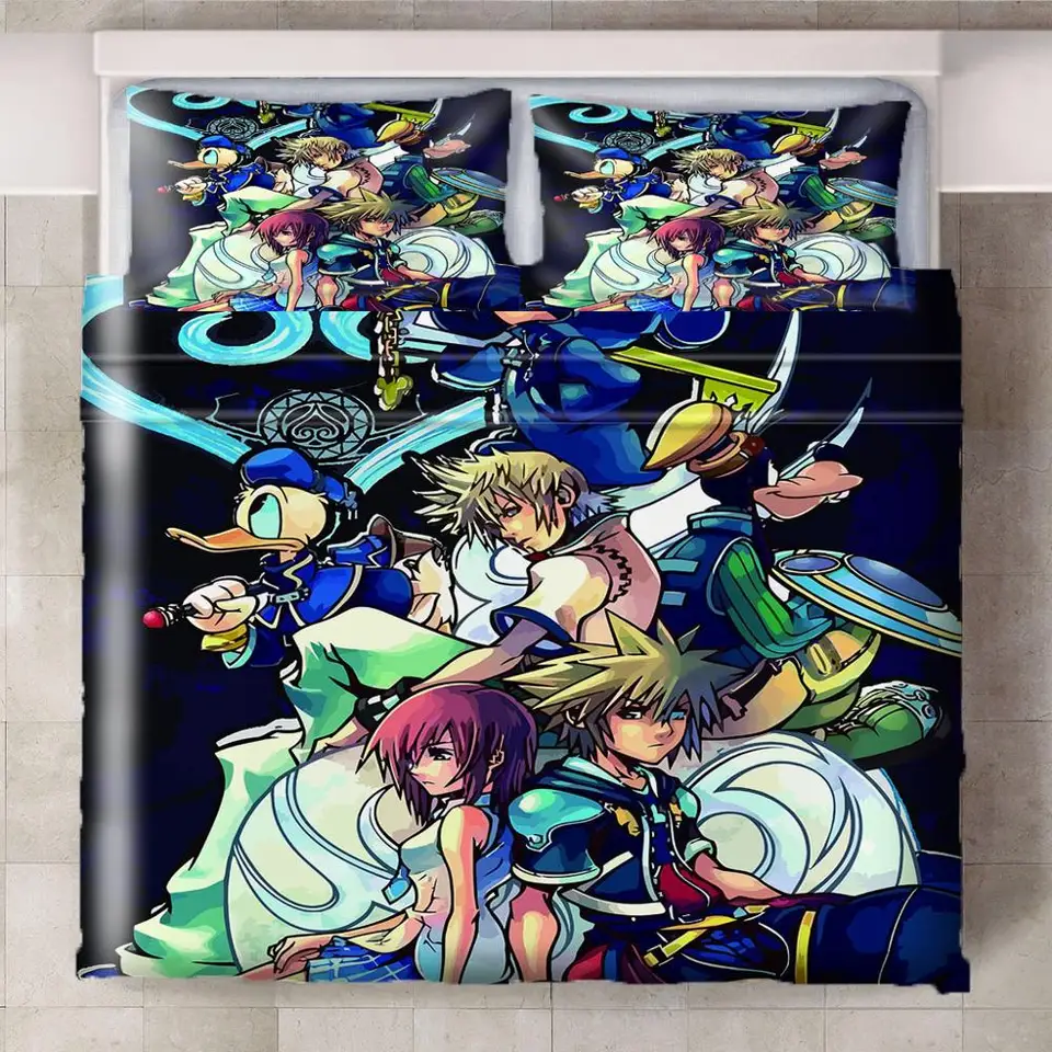 Kingdom Hearts Printing Bedding Set Sheet Children Room Bed Sheet Pillow Case Bedding Set Bedding Sets Aliexpress