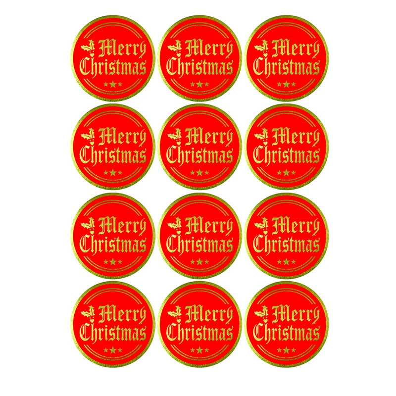 

Merry Christmas Stickers Seals Labels Round Gold Foil Sticker for Christmas Cards Gift Envelopes Boxes-60pcs