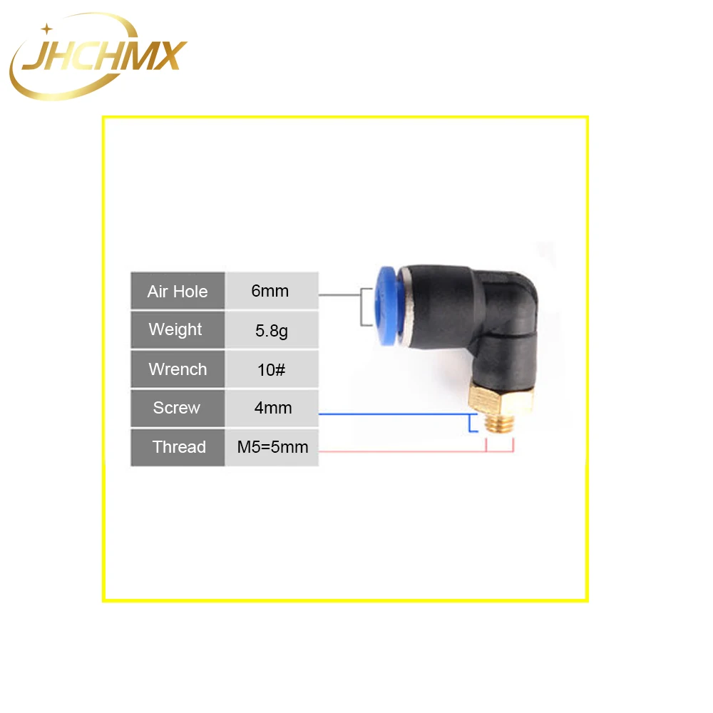 JHCHMX Высокое качество 10 шт./лот Co2 лазерная головка воздушный фитинг воздушный ассистирующий Регулятор воздуха для CO2 лазерной резки