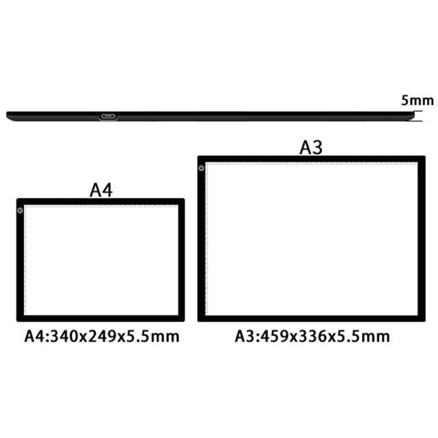 Mesa de Luz para Calcar, Portatil Mesa de Dibujo para Pascua Niños Regalo,  Caja de Luz A4 Tablet de Luz para Dibujar con 3 Mode Brillo Ajustable Ideal  para Dibuja, Bosquejo, Diamond