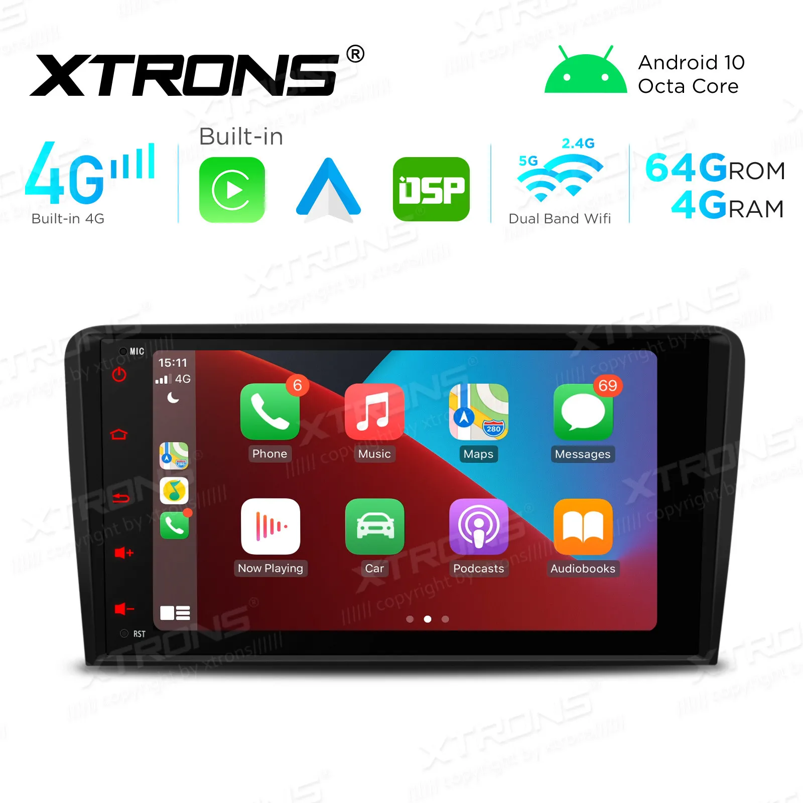 Автомобильный мультимедийный плеер 8 дюймов Android 10 0 GPS радио для Audi A3 2003-2012 и S3