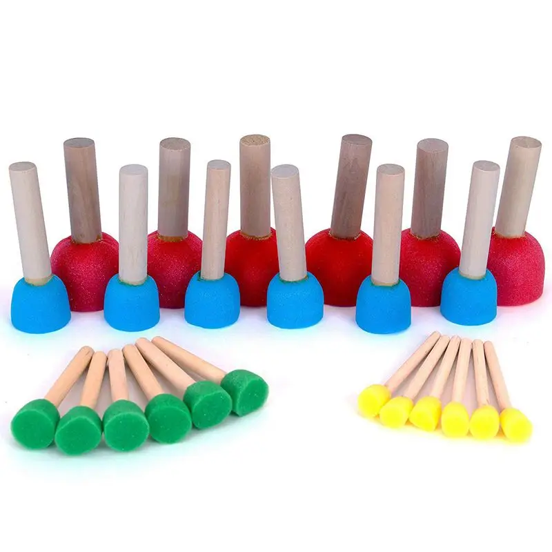 

Foam Pouncer Assortment-Sponge Painting Stippler Set 24/pkg-Foam Brush Value Pack-6(1/2 inch),6(3/4 inch),6(1-3/16 inch)6(1-3/4