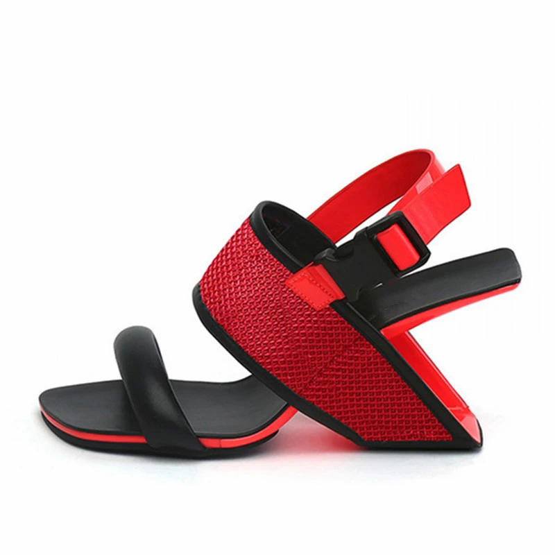 Mode Rouge Talon Etrange Femmes Sandales Ete Gladiateur Sandale Chaussures Compensees Femme Mariage Talons Hauts Valentine Chaussure Aliexpress