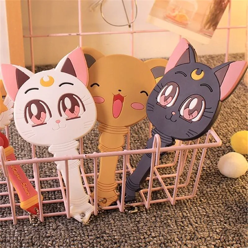 

Cute Variety Handle Mirror Anime Sailor Moon God Caterpillar Wand Cat Girl Role Playing Makeup Mirror Children's Hand Mirror