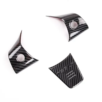 

For Tesla Model 3 2017-2020 Carbon Fiber Vinyl Film Interior Steering Wheel Sticker 3 Pcs
