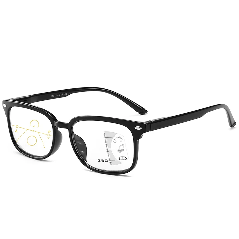 SAOIOAS, Мультифокальные очки для чтения, для мужчин и женщин, прогрессивные бифокальные анти-голубые лучи, УФ-защита, пресбиопическая квадратная оправа для очков+ 1 2