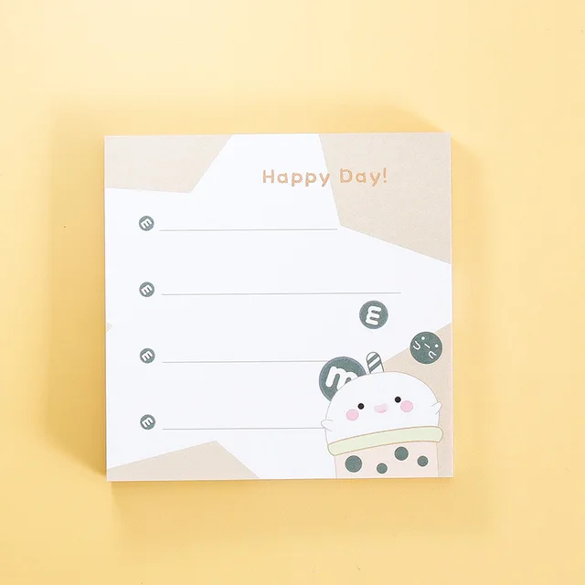 80Page Korean Notebook INS Wind Cartoon Animal Fruit Girl Pattern Horizontal Line Memo Pads Color N Message Cute Sticky Notes 11 milk tea Five sta