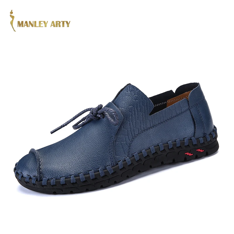 

Manley Arty Comfortable Casual Shoes Loafers Men Shoes Quality Split Leather Shoes Summer Men Flats Hot Sale Moccasins Shoes