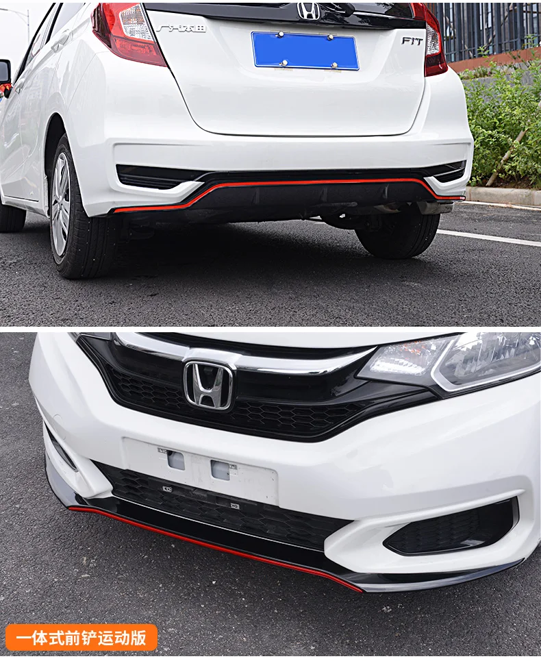 Автомобильный Стайлинг PP пластик для Honda Fit RS GK5 Автомобильная передняя губа маленькая окруженная Передняя Лопата