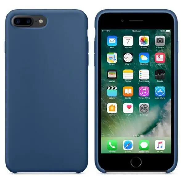 Логотип силиконовый чехол для телефона для iPhone 7 8 6 6s Plus XR X XS Max роскошный чехол s для Apple iPhone 11 Pro Max задняя крышка - Цвет: Ocean Blue