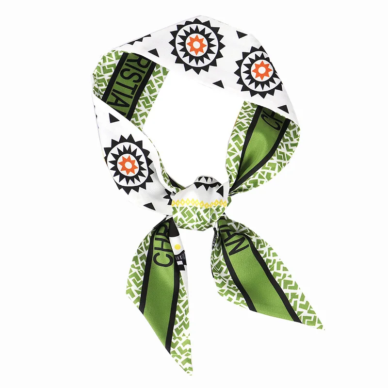 

2020 new long small silk scarf neck decoration wrist thin thin scarf wrapped tying bag handle ribbon headband streamer scarf