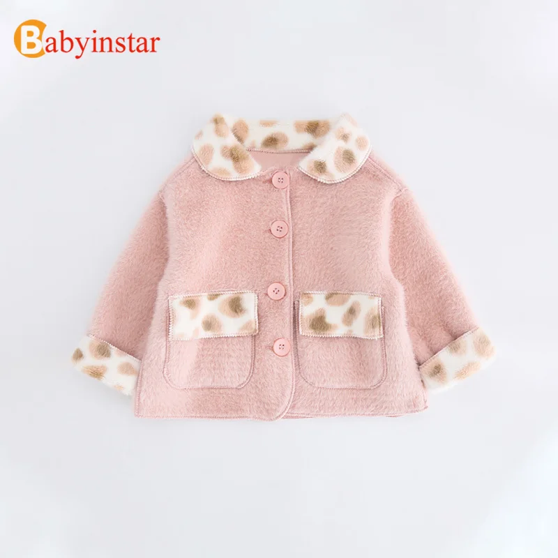 

Babyinstar Leopard Fall Autumn Children's Coat Patchwork Casual Wears New Cute Style Kids Jacket Coat Baby Girl Fall Autumn