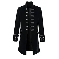 Осенняя винтажная Мужская куртка, куртка в псевдостаринном стиле, куртки с длинными рукавами и воротником-стойкой, Мужская Готическая