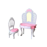 Nouvelle maison de jeu pour enfants, accessoires pour poupées BJD, table de maquillage avec chaises, décoration, meubles de chambre à coucher, jouets pour filles 4