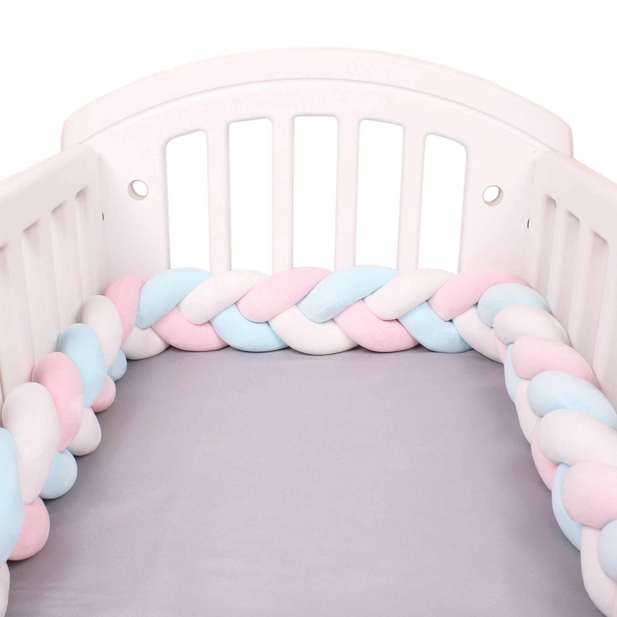 2M Baby Bumper Bed Braid Knot Pillow Cushion Bumper for Infant Bebe Crib Protector Cot Bumper Room Decor