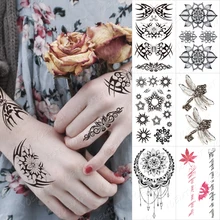 

Waterproof Temporary Tattoo Sticker Realistic Spider Butterfly Linear Geometric Black Tatoo Finger Flash Tatto Man Woman Child