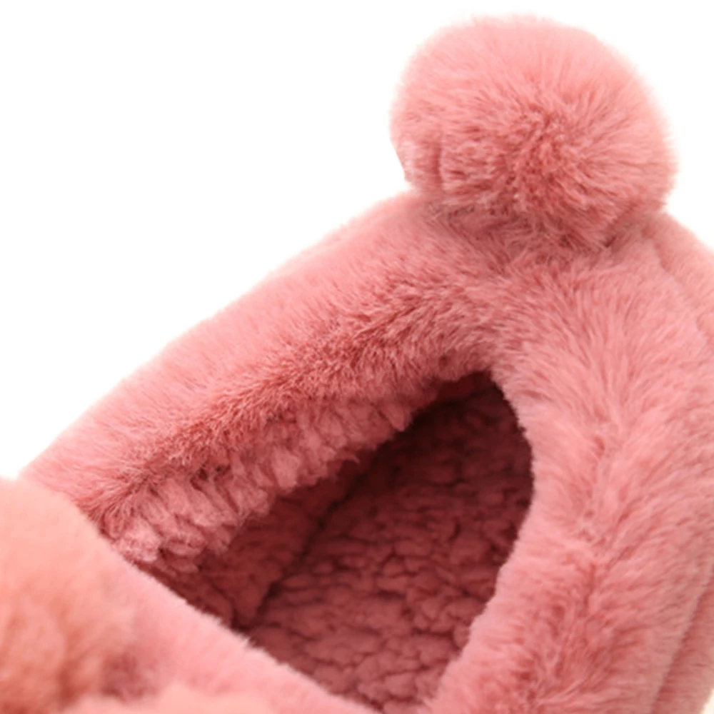 Family Chidren Slippers Hot Sale Kids Baby Cute Cartoon Rabbit Shoes Winter Warm Indoor Non-Slip Slipper Home Cotton Shoes D30