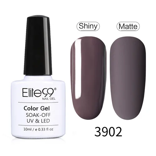 3902 Elite99 10ml Matte Top Coat Color UV Gel Nail Polish Gray Series Semi Permanent Soak Off UV Gel Varnish DIY Nail Art Gel Paint - Цвет: 3902