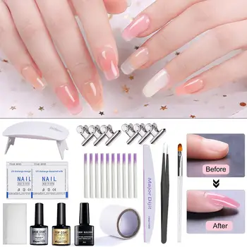 

Professional Nail Extension Gel Set Acrylic Fiberglass Nails Art Kit UV Gel Nail Polish Poly Extension Gel Kits Manicure Tools