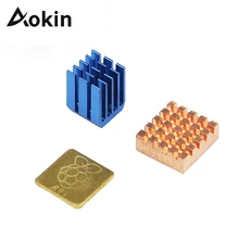 Aokin Raspberry Pi 3 4 B Heatsink Copper Aluminum Heatsink Radiator Cooler Kit for Raspberry Pi 3B+ Plus 2 4 4B Heat Sink