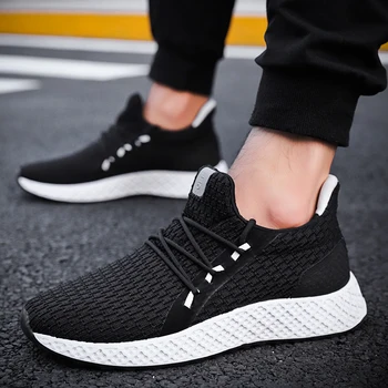

Male Breathable Comfortable Sport Shoes Men Running Shoes Lace Up Wear-resistant Men Sneakers 2019 New Athletic Shoes