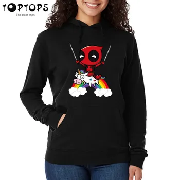 

Women Deadpool Sweatshirts Unisex Pink Hoodies Funny Coat Girls Female Harajuku Clothes
