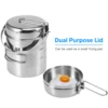1L Camping Pot Set Stainless Steel Cooking Kettle Portable Camping Pot Set Outdoor Camping Cookware Backpacking Pot Picnic ► Photo 2/6