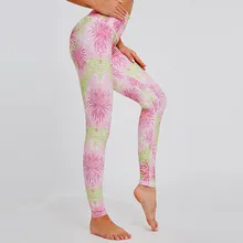 Эластичные женские спортивные Леггинсы с принтом, высокая талия, бедра, дышащие штаны для тренировок, фитнеса, йоги, бега, спортзала