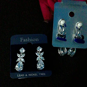 earring clip 10 стилей, элегантная форма в виде цветка, свадебные ювелирные изделия, кубический цирконий, кристалл, клипсы, серьги для пирсинга - Окраска металла: earring clip