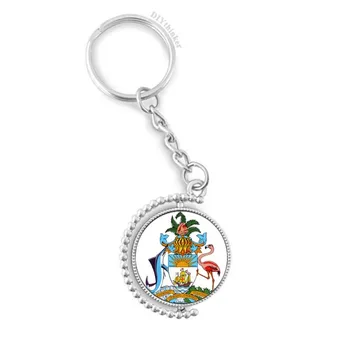 

Nassau Bahamas National Emblem Rotatable Key Chain Ring Keyholder