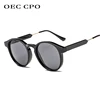 OEC CPO Male Classic Round Sunglasses Men Retro Grey Frame SunGlasses Women Brand Design Gold Alloy Leg Unisex UV400  O130 ► Photo 3/6