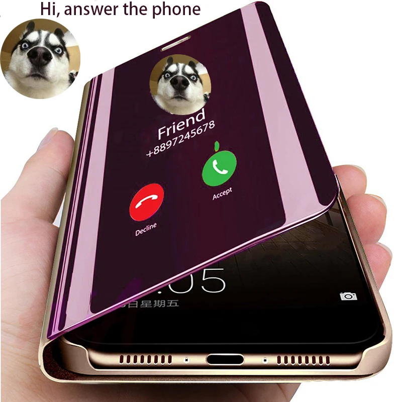 

Smart Mirror Flip Case For Samsung Galaxy S10 S9 S8 Plus S10E S7 Edge Note 10 8 9 A9 A7 A8 J4 6 8 2018 A10 A30 A50 A70 A80 Cover