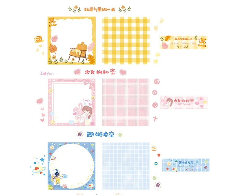 Kawaii, для девочек, блокноты, милый мультфильм, стикеры для заметок, для письма, для детей, сделай сам, канцелярские принадлежности, школьные, офисные принадлежности