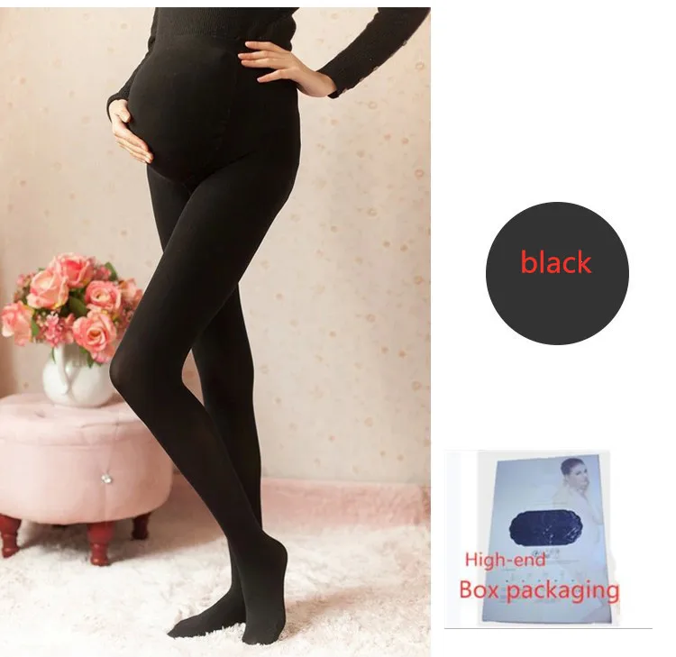 black 1 шт. Высококачественная коробка 120D бархатные колготки для беременных женщин леггинсы большого размера плюс толстые колготки для беременных брюки весна и осень - Цвет: black
