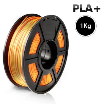

3D Printer Filament PLA Plus 1kg 1.75mm Accuracy Tolerance +/-0.02 Orange 100% No Bubble Flexible Non-toxic Material with Spool