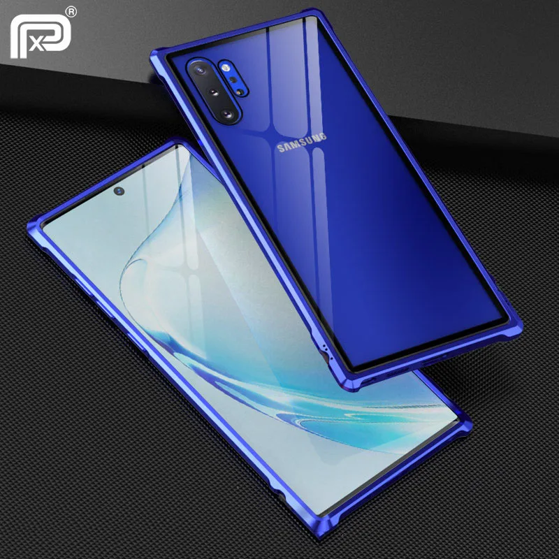 

Luxury Clear Case For Samsung Galaxy Note 10 Plus 5G Case Tempered Glass Metal Frame Hard Cover For Samsung Galaxy Note10 Fundas