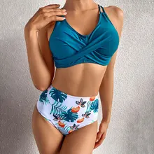 2021 frau Bademode Sexy Bikini Große Frauen Badeanzüge Floral Plus Größe Schwimmen Anzug Weibliche Badende Badeanzüge