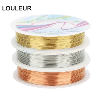 

15m/1Roll Sturdy Gold Alloy Copper Beading Wire Dia 0.25 0.3 0.4mm Thread Metal String Wire For DIY Beads Jewelry Making F